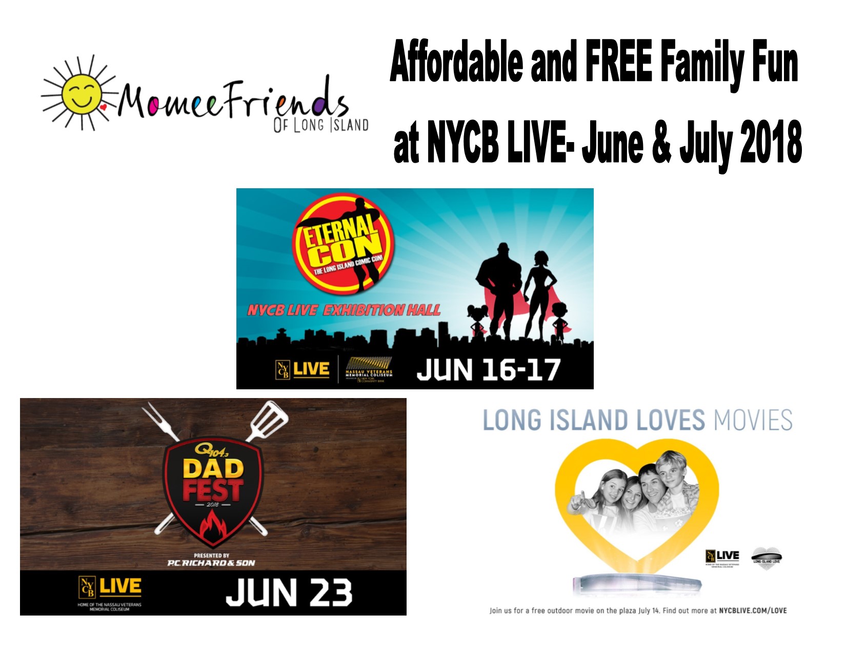 Affordable and FREE Family Fun at NYCB LIVE- June & July 2018