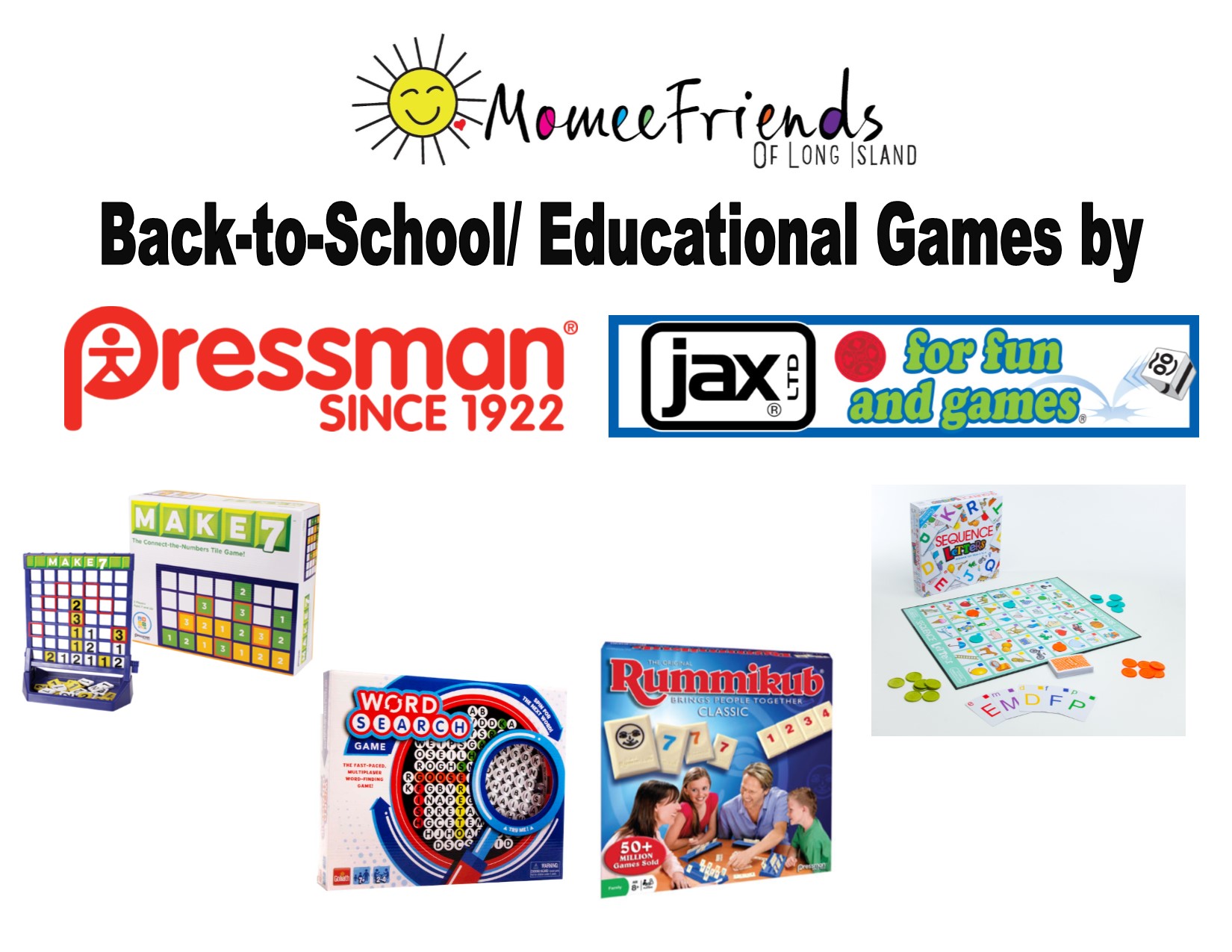 Back-to-School/ Educational Games by Pressman Toys and JAX Games