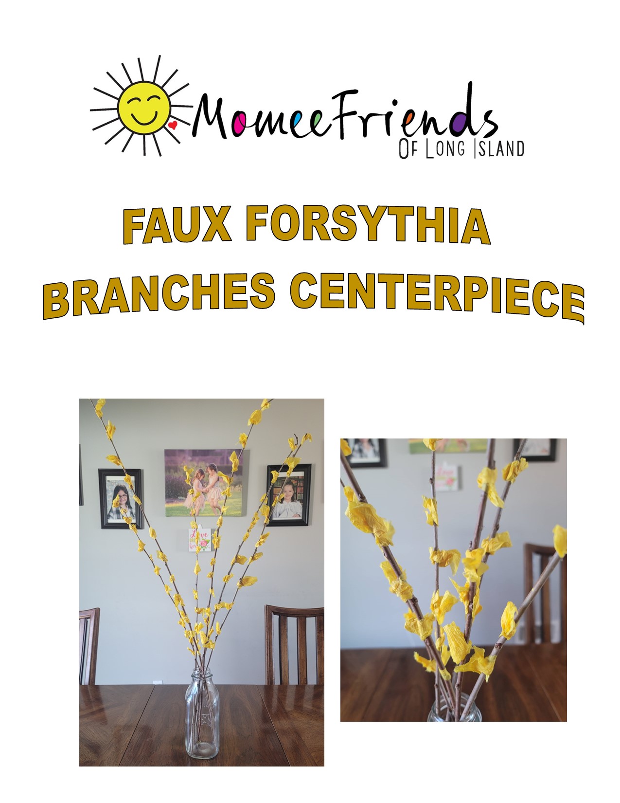 Faux Forsythia Branches Centerpiece
