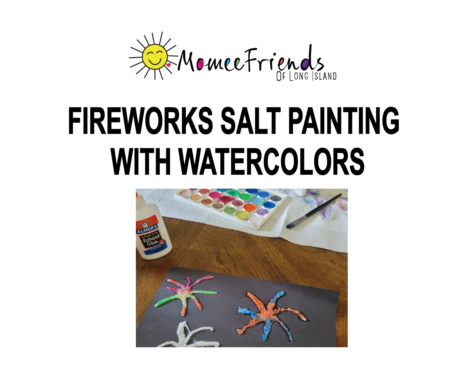 Fireworks Salt Painting with Watercolors