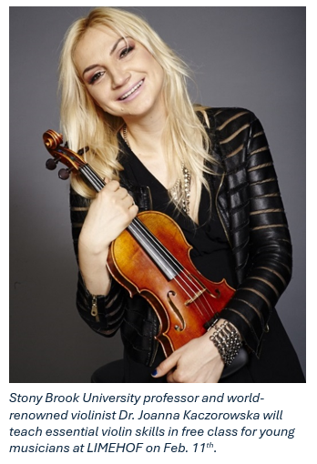 Long Island Music and Entertainment Hall of Fame to Host Metropolitan Youth Orchestra of New York Violin Master Class on February 11th