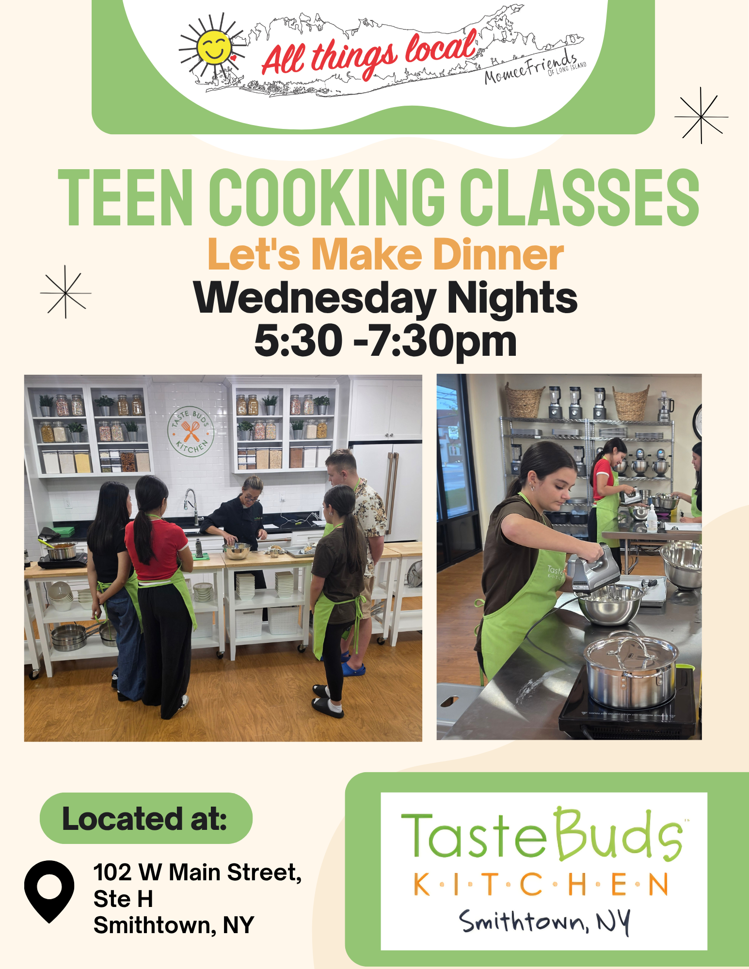 Teen Cooking Classes at TBK in Smithtown